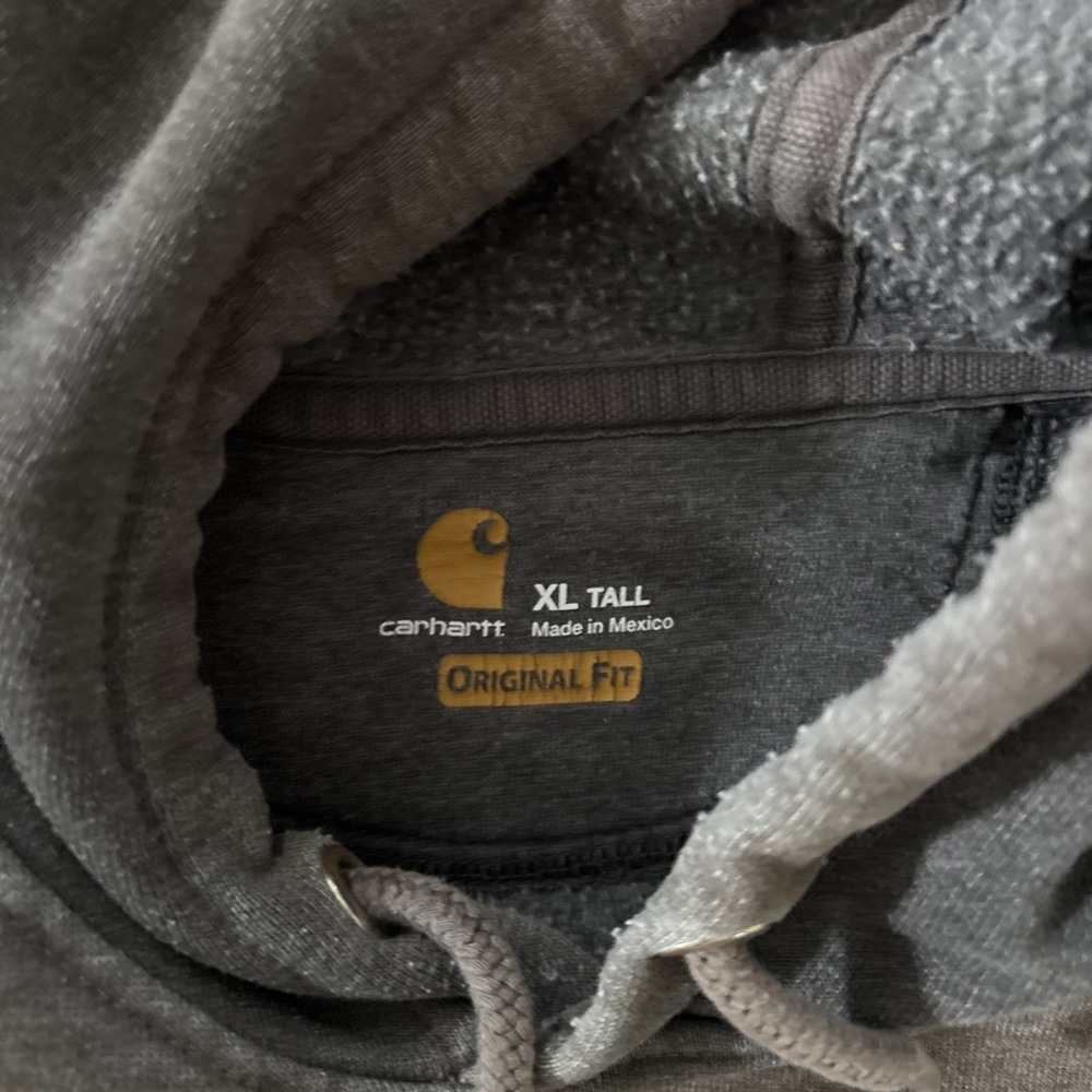 Carhartt Hoodie Mens Extra Large  XL Tall Original Fit Pullover Distressed - Picture 2 of 7